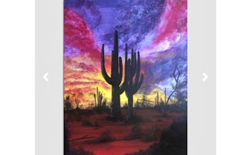 Paint Nite: Cactus In The Sunset